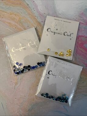 Origami Owl Blue, Yellow, Teal Crystal Accent Sets